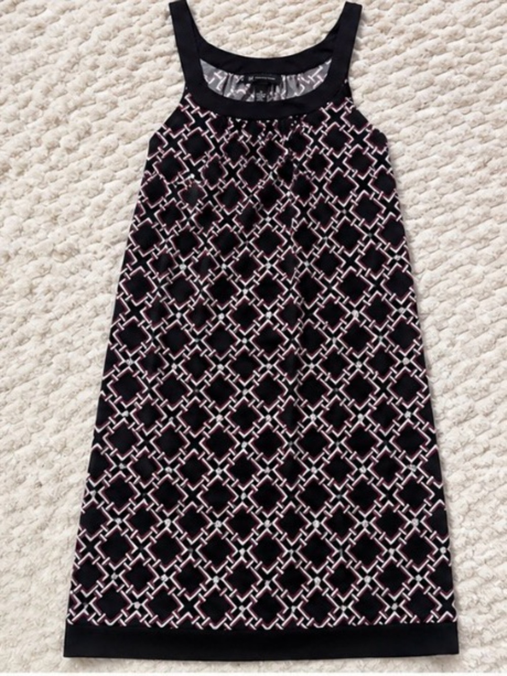 INC International Concepts Black Dress with Pink Geometric Print